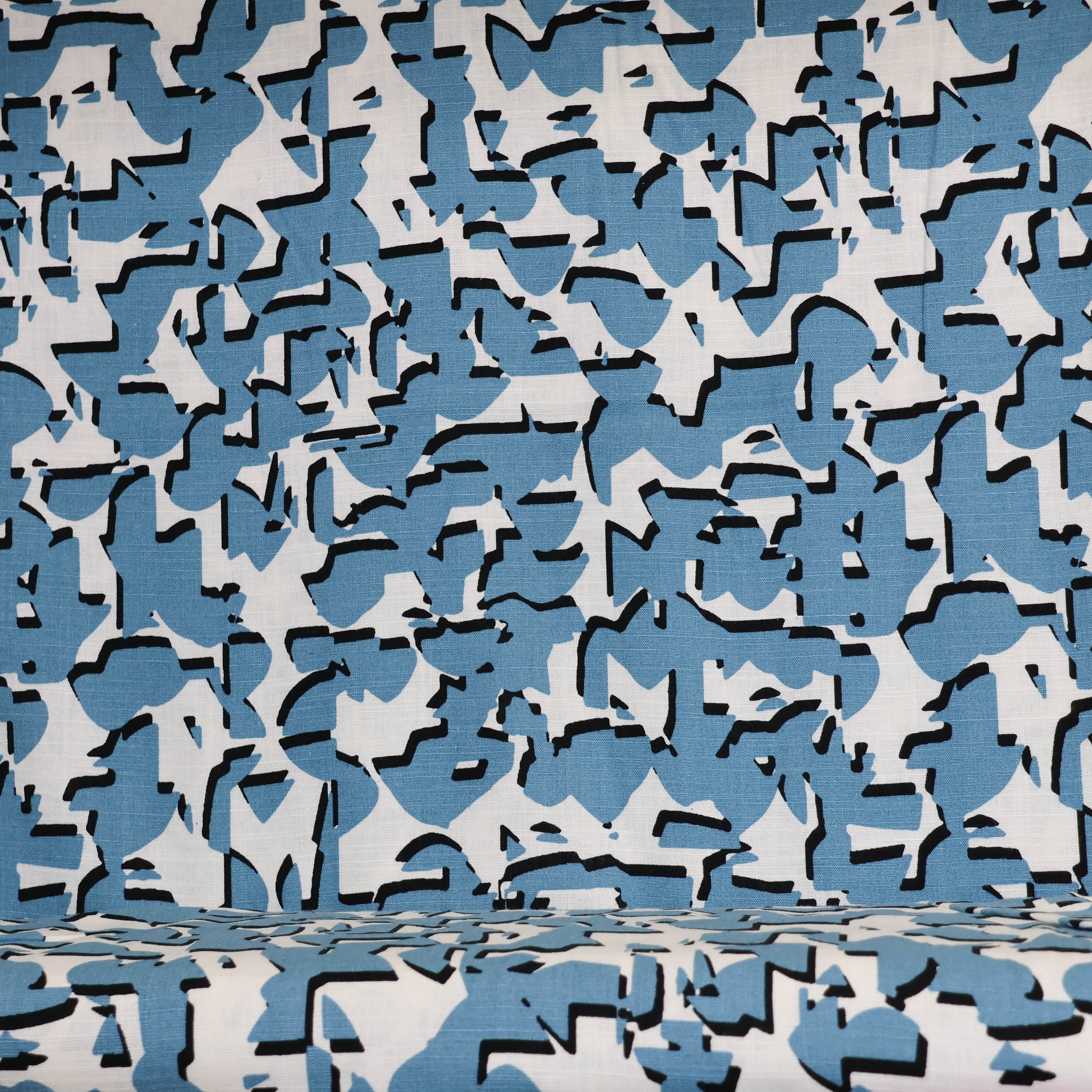 Viscosemengeling met blauw abstract motief